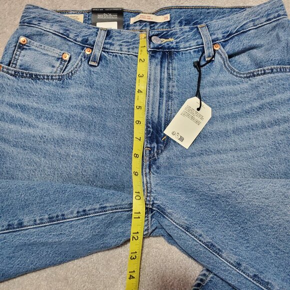 LEVI'S NWT Baggy Dad Pieced Jeans Wide Leg 100% Cotton 2-Tone Women's 29 x 32" - Picture 14 of 16